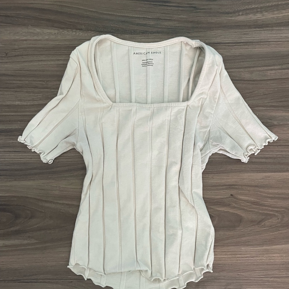 American Eagle Outfitters Cream Women's Top